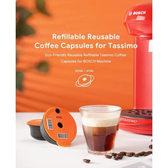 Dosettes de café réutilisables, Tassimo avec couvercle en Silicone de  qualité.