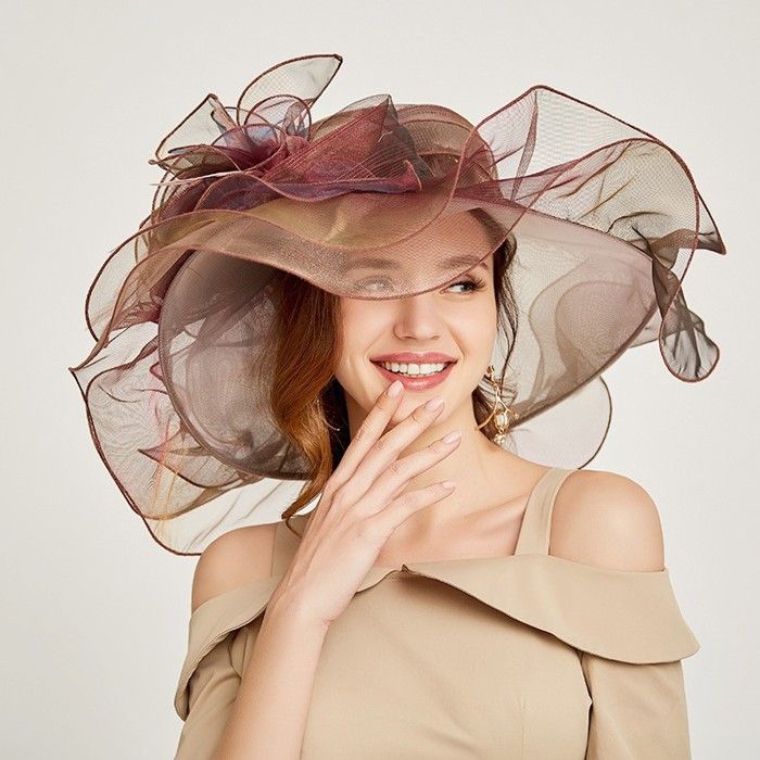 iiniim Femmes Filles Plage Chapeau de Soleil Bord Robe de Mariage