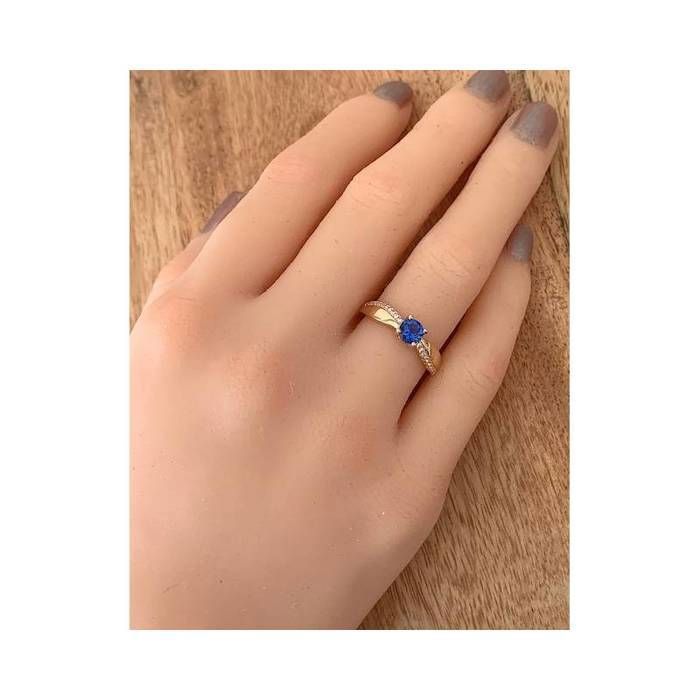 Bague - BIJOUXIA - Pierre Bleu Zirconium Saphir - Plaqué Or 18 Carats - Tailles 50 à 60 Joaillerie - Achat / Vente bague - anneau Bague - BIJOUXIA - Pierre Bleu