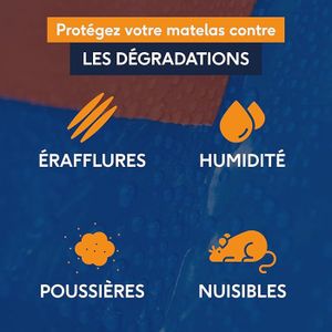 Housse plastique de protection pour matelas 2 personnes