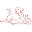 Sticker animal Chien lapin