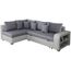 Canape D Angle Convertible Gregory 4 Places Gris Blanc