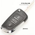 Coque clé,Jingyuqin coque de clé pliable, pliable (CE0523), pour voiture Peugeot 306, 407, 807, Partner - Type HCA 3 Button CE0523-0