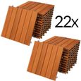 Dalles de terrasse bois d’acacia certifié FSC® 2m² dalle 30x30cm système de clips dalle découpe possible dalle de jardin-0