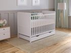 LOVE FOR SLEEP Lit Bebe Evolutif Avec Matelas - Lit Bebe avec tiroir 120x60 cm Bois,Blanc convertible