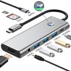 NAPASA HUB USB C, Adaptateur USB-C 9 en 1 avec 4K-HDMI, USB 3.0, Type C, Port PD, Ethernet RJ45, Lecture Carte SD/TF, AUX 3,5 mm Audio