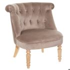 ATMOSPHERA CRÉATEUR D'INTÉRIEUR Fauteuil "Sixtine" velours gris taupe - Atmosphera createur d'interieur