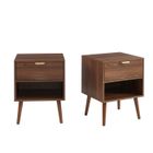 BAÏTA Lot de 2 tables de chevet JEANNE effet noyer - Bois