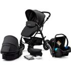 Poussette 3 en 1 Combinée - KINDERKRAFT MOOV - avec Siège auto - Système de voyage - Accessoires inclus - Noir