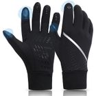 DASINKO Gants d'hiver Chauds à Ecran Tactile Noirs pour Hommes Femmes Gants Antidérapants Coupe-Vent Gants pour Sports Running Course