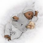 Poupée garçon reborn en silicone noir 55cm OLALI - Jouet réaliste 22 pouces