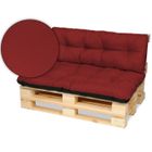 SuperKissen24 Coussin Dossier pour Palette Canapé 120x80 cm et Appui 120x38 - Intérieur-Extérieur - imperméable - Rouge foncé