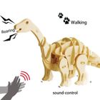 SWAREY 3D Puzzle Jeu d'Assemblage Dinosaures Modèle Apatosaurus Contrôle Sonore Bois Bricolage Kit de Construction Enfant Jouet Cadeau