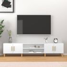 vidaXL Meuble TV blanc 180x31,5x40 cm bois d'ingénierie 816256