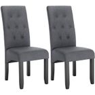 WOLTU Lot de 2 Chaises de salle à manger,Chaises scandinaves en lin et bois massif,47 x 42 x 107 cm,Gris Foncé