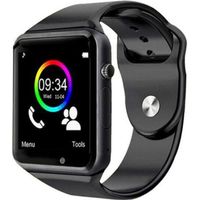Bluetooth montre Smart Watch Phone support de la carte SIM de TF HD Sync appel SMS pour Android Phone -Noir