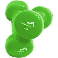 Haltères Leader Fit 2kg - vert - TU - Enrobés de vinyle - Entretien physique - Tous les groupes musculaires