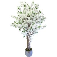 Amandier artificiel avec troncs naturels, idéal pour la décoration de la maison, arbre artificiel, fleur artificielle, (190cm)