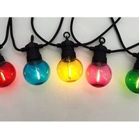 Guirlande Guinguette 6m raccordable 10 ampoules multicolores filament LED
