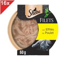 SHEBA Filets les Effilés de poulet plaisir pour chat 16 dômes 60g