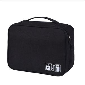ENROULEUR Noir-Enrouleur de câble de chargeur Portable, sac de rangement de banque d'alimentation, Kit de voyage étanch