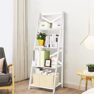 Etagere Echelle Blanche Et Bois Achat Vente Pas Cher