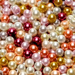 KIT BIJOUX TOAOB 500 Pièces Mélange Couleur Perles en Verre Ronde 8mm avec Aiguilles Enfilage Facile Pour Fabrication de Bijoux.[Z1041]