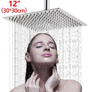 Carr/ée Pommeau de Douche en Acier Inoxydable 304 Haute Pression et /Économie deau T/ête de Douche avec 100 jets de Silicone Accessoires de Salle de Bain ZCZN 20 CM Pomme de Douche