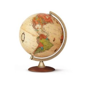 GLOBE TERRESTRE Globe géographique illuminé - Colombo - Monde - Bois naturel - Métal - 30cm