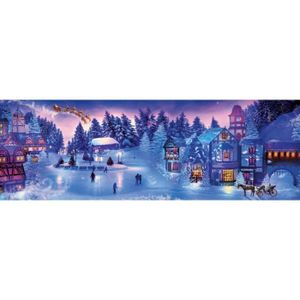 PUZZLE Puzzle 1000 pièces panoramique - CLEMENTONI - Christmas Collection - Paysage et nature - Adulte - Blanc