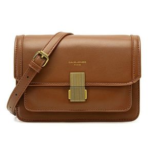 Sac à Main En Cuir Marron Minelli – Fourre-tout élégant Pour Femme, Authentique