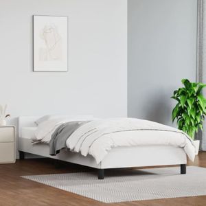STRUCTURE DE LIT MAG Cadre de lit avec tête de lit Blanc 100x200 cm
