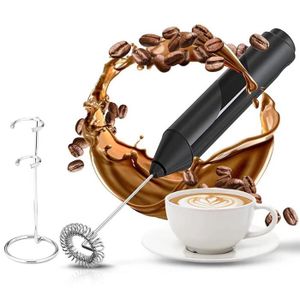 Carremark Mousseur de Lait électrique de Poche avec Fabricant de Mousse Fouet en Acier Inoxydable pour café 