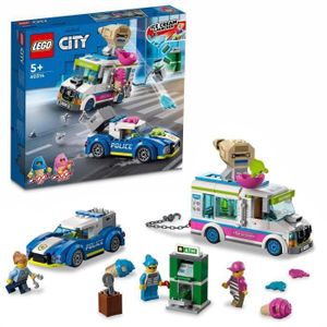 ASSEMBLAGE CONSTRUCTION SHOT CASE - LEGO 60314 City La Course-Poursuite du Camion de Glaces, Jouet Voiture pour Enfants +5 Ans, avec Véhicule