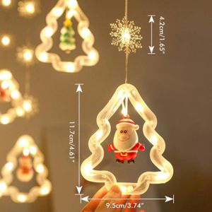 GUIRLANDE LUMINEUSE INT Qiilu Guirlande Lumineuse LED Noël Étoile Sapin de Noël Bonhomme de Neige pour Décorations Intérieures Extérieures
