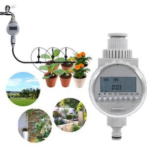 PROGRAMMATEUR ARROSAGE AZ12989-Minuterie D'arrosage LCD Solaire Automatique Numérique Programmes de contrôleurs d'irrigation pour jardin