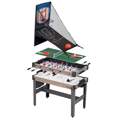 Table Multijeux 13-en-1 SPORTNOW – Baby-foot, Billard, Ping-Pong, Hockey, Échecs, Dames, Backgammon, Bowling – Pour Adultes Et Enfants Dès 6 Ans