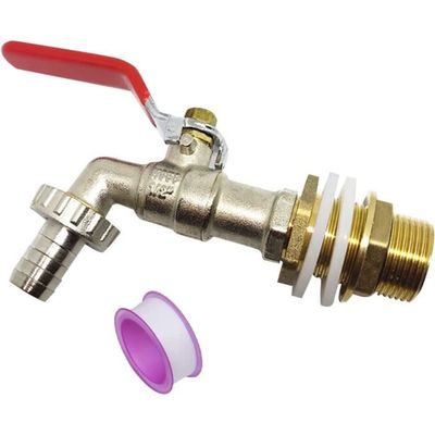 RUCUDIM Robinet Jardin Laiton 1/2" - Robinet Verrouillable Avec Raccord 3/4"