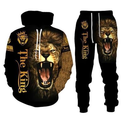 Homme Jogging Surv tement Imprim 3D avec Motif Lion Surv tement
