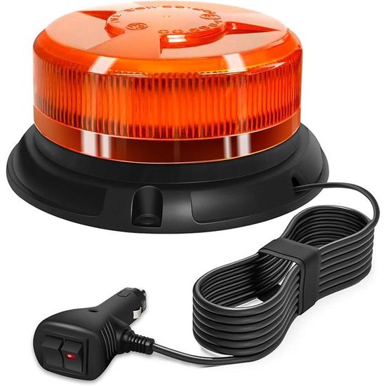 Gyrophare LED étanche NEOVSUNY – Aimant Et Crochet, 9 Modes Clignotants, étanche IP55, Pour Voiture, Camping, VTT, Bateau