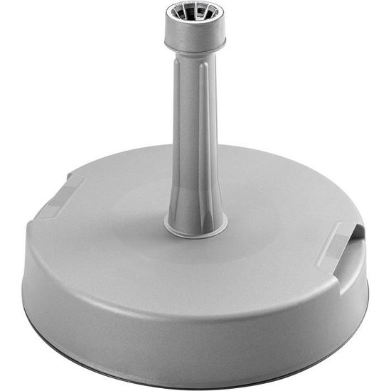 Support De Parasol Semi-circulaire En Béton – 50x32x32 Cm, 9 Kg – Pour Mât Jusqu'à 55/60 Mm – Gris, Décor Floral