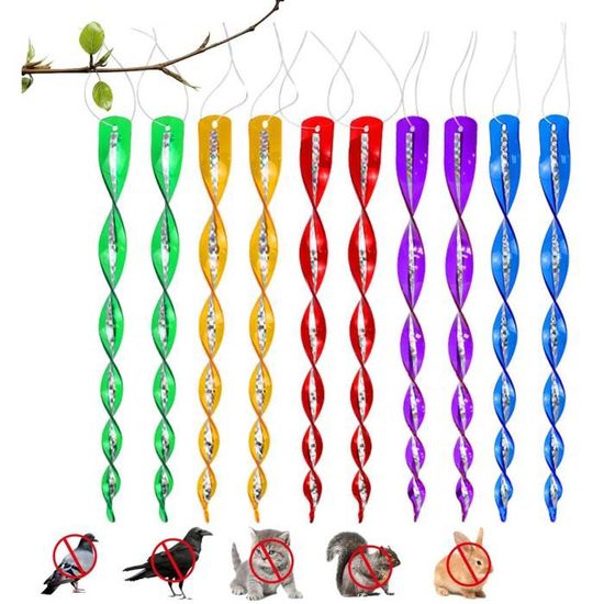 Lot De 6 Répulsifs à Oiseaux En Spirale Réfléchissante 30 Cm - Effarouchement 360°, écolo, Pour Jardin, Ferme, Terrasse