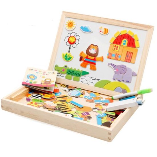 Puzzle Magnétique Uping - Tableau Double Face - 155 Pièces - Enfant 3 Ans Et Plus - Ferme