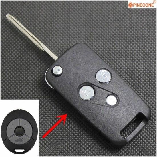 Coque Clé Télécommande Repliable 3 Boutons - Compatible Scudo, Berlingo, Dispatch