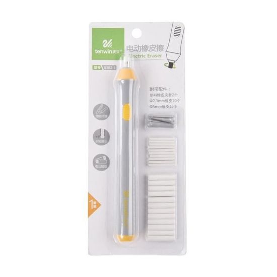 VINGVO Gomme Électrique Avec Recharges De Remplacement Gomme Électrique USB Rechargeable Avec 16