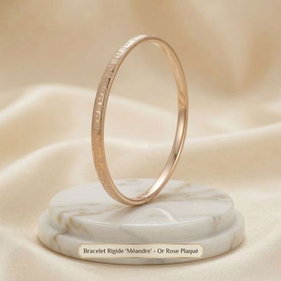 Bracelet Jonc Rigide Plaqué Or 18 Carats - Diamètre 64mm, Sans Nickel, Neuf Avec étiquettes