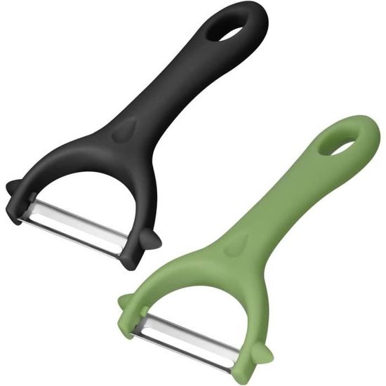 Lot De 2 éplucheurs Universels - Forme En Y Et En I, Lame Pendulaire Acier Inoxydable, Poignée Bois Antidérapante