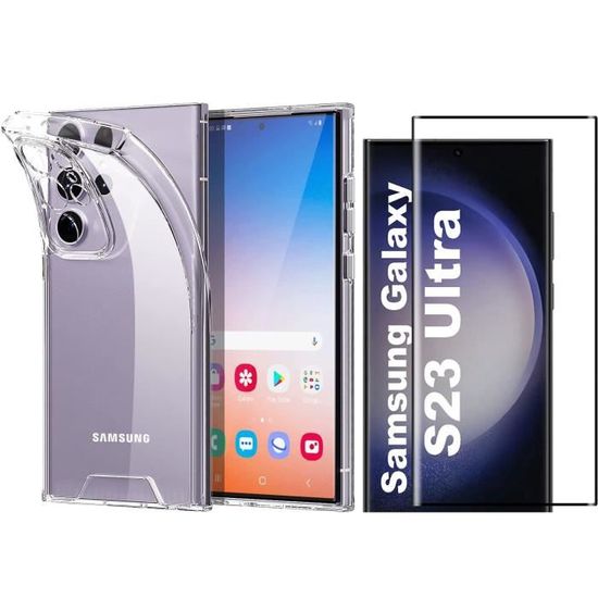 Coque Silicone Transparente Angles Renforces + 2 Verres Trempes Pour  Samsung Galaxy S23 Ultra 5G Little Boutik® - Samsung/S23 ULTRA -  little-boutik