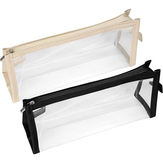 Lot De 6 Trousse Transparentes Étanches - Trousse Scolaire PVC Avec Fermeture Éclair - Pour Étudiants, Maquillage