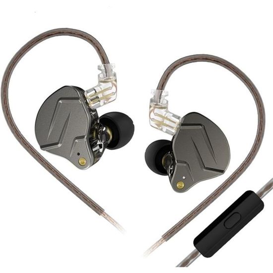 Écouteurs KZ Castor Tuning Réglable Double Pilote HiFi - Intra-Auriculaire Avec Câble Amovible Argent